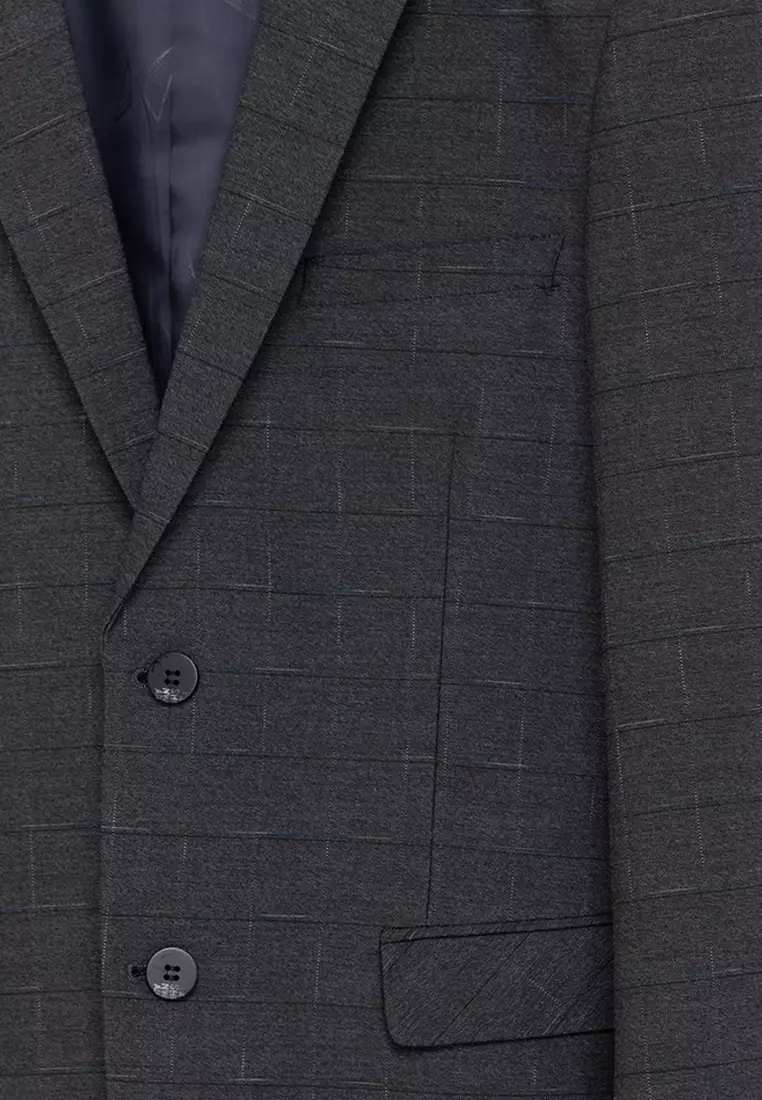 Slim Suit Jacket with Expandable Waist Trousers