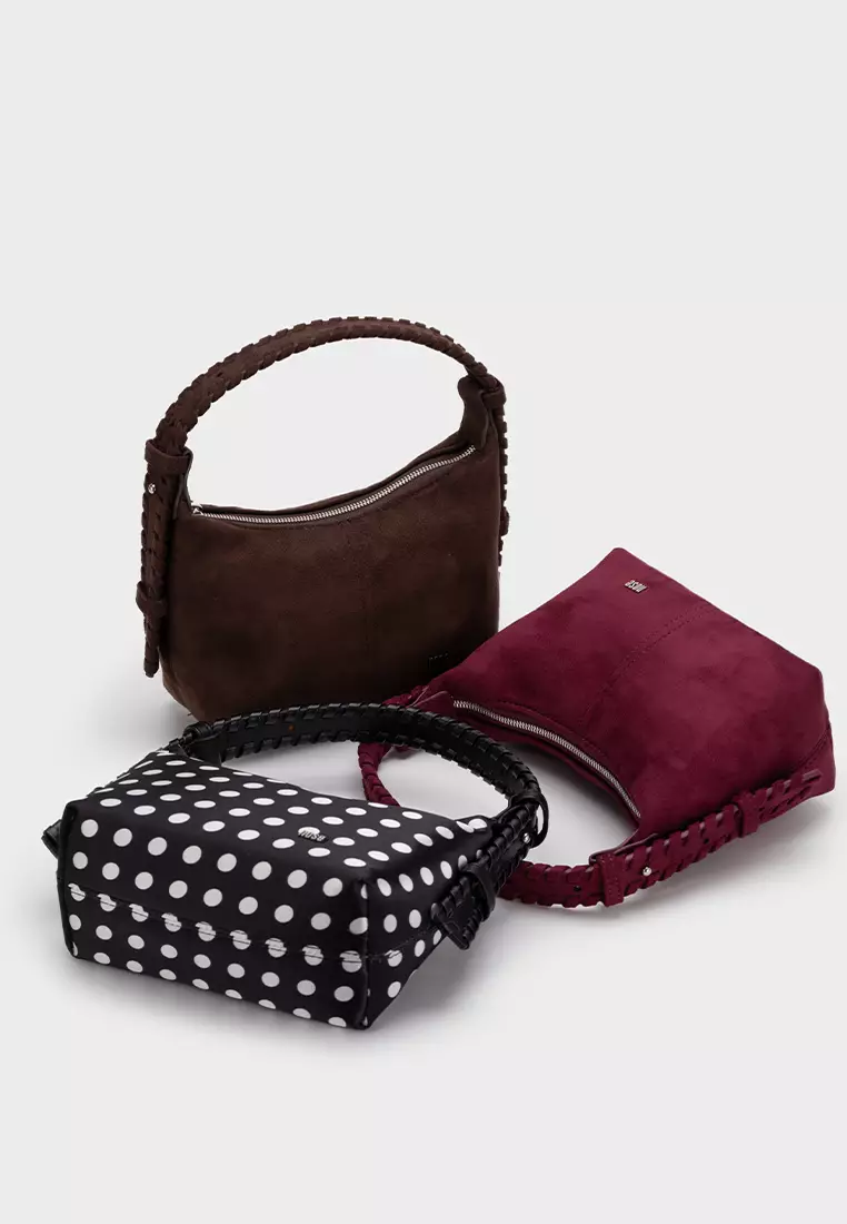 ADJUSTABLE STRAP TOTE BAG WITH WOVEN HANDLE