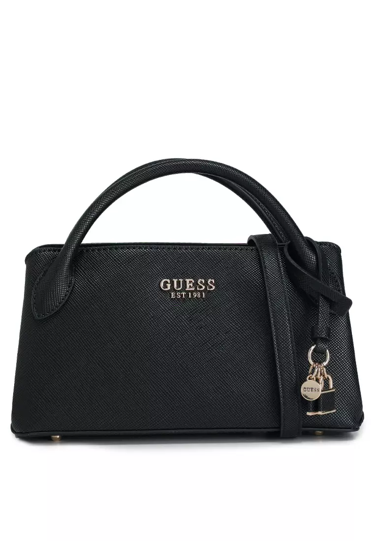 Satchel Guess Black Bag GUESS USA Logo-plaque Satchel Bag Black