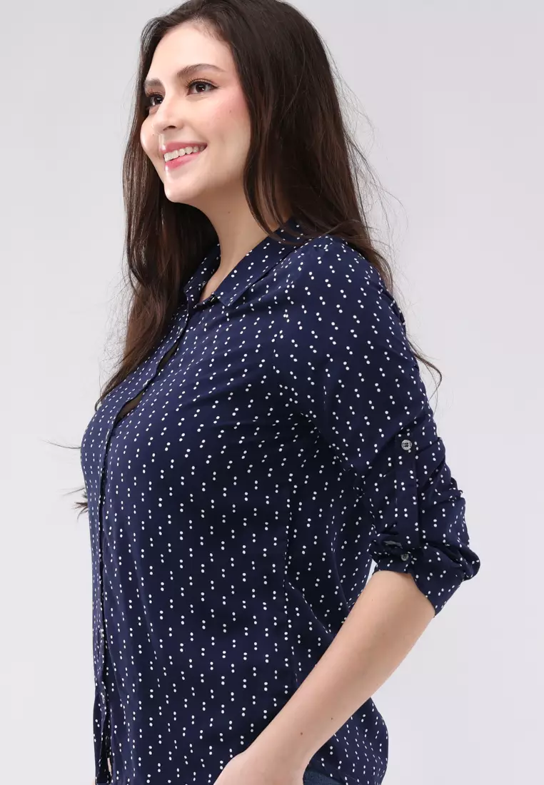 Woven Printed Rayon Long Sleeves Blouse