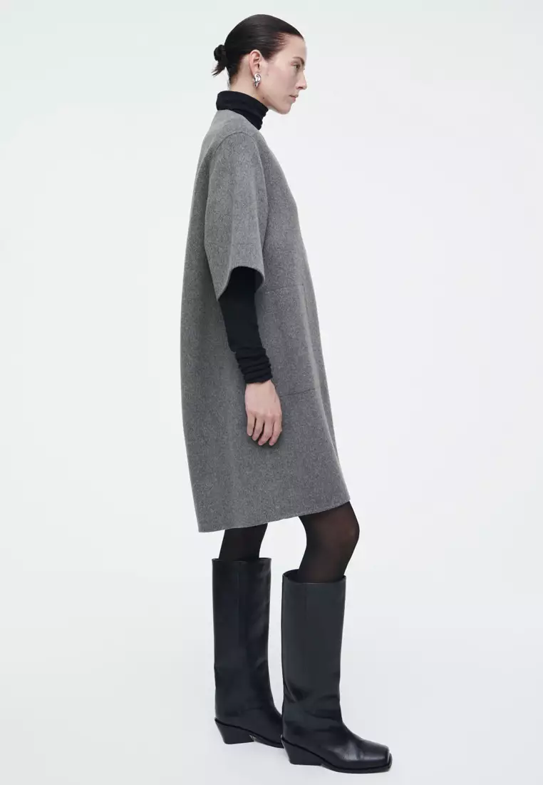 V-Neck Double-Faced Wool Dress