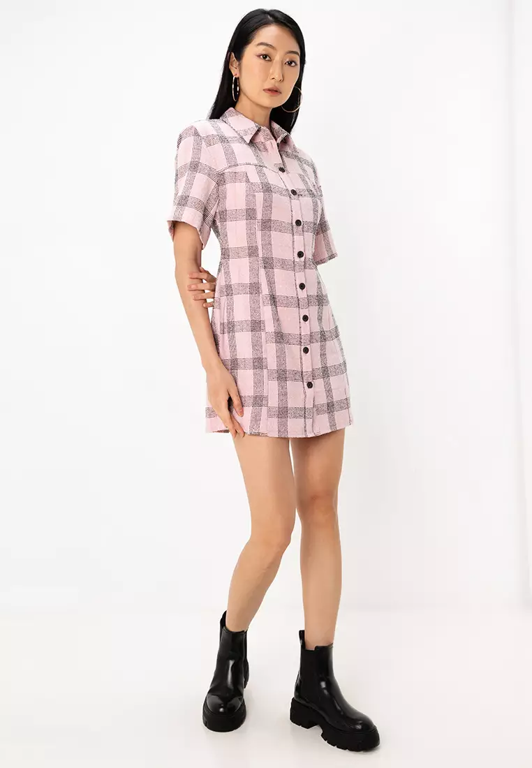 Buy ASOS Design Petite Boucle Mini Shirt Dress 2026 Online | ZALORA
