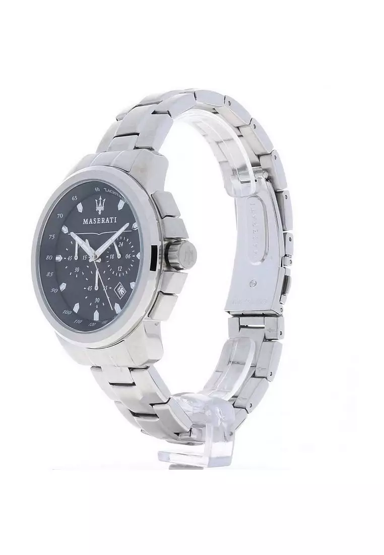 【2 Years Warranty】 Maserati Successo 44mm Stainless Steel Men's Quartz Chronograph Watch R8873621001 With Luminous Dial Hands