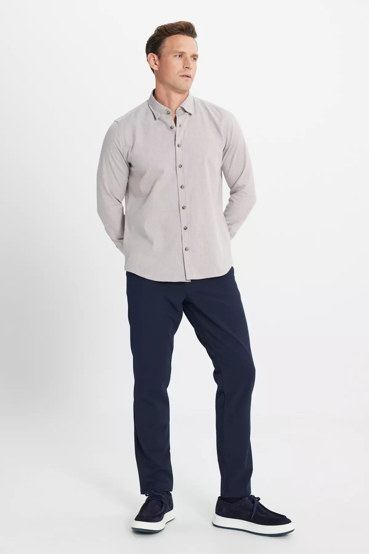 Slim Fit Button-Down Collar Shirt