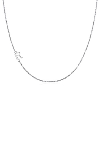 Moody Mood silver .925 Sterling Silver Sideway Letter R Necklace (18k white gold plating) D591BAC96FF1C6GS_1
