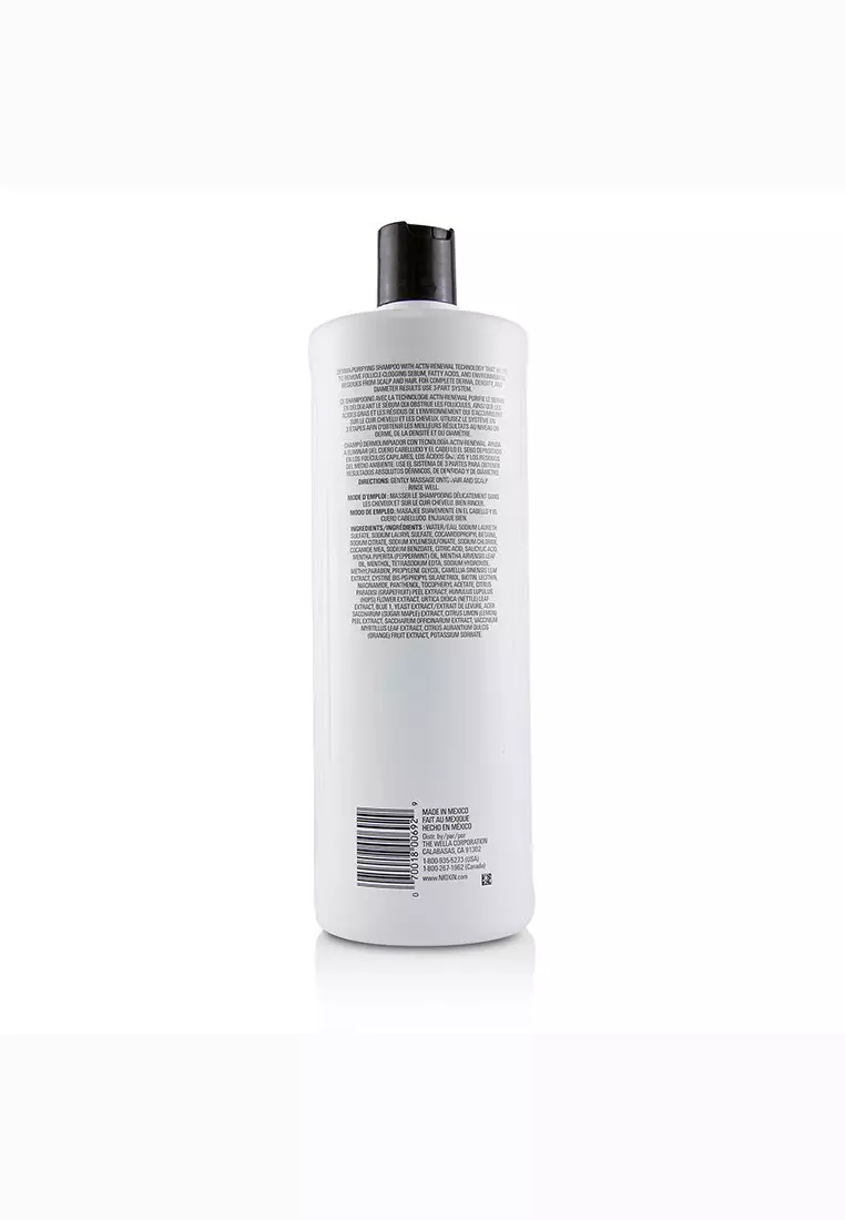 Nioxin - Derma Purifying System 1 Cleanser Shampoo (Natural Hair, Light Thinning) 1000ml/33.8oz