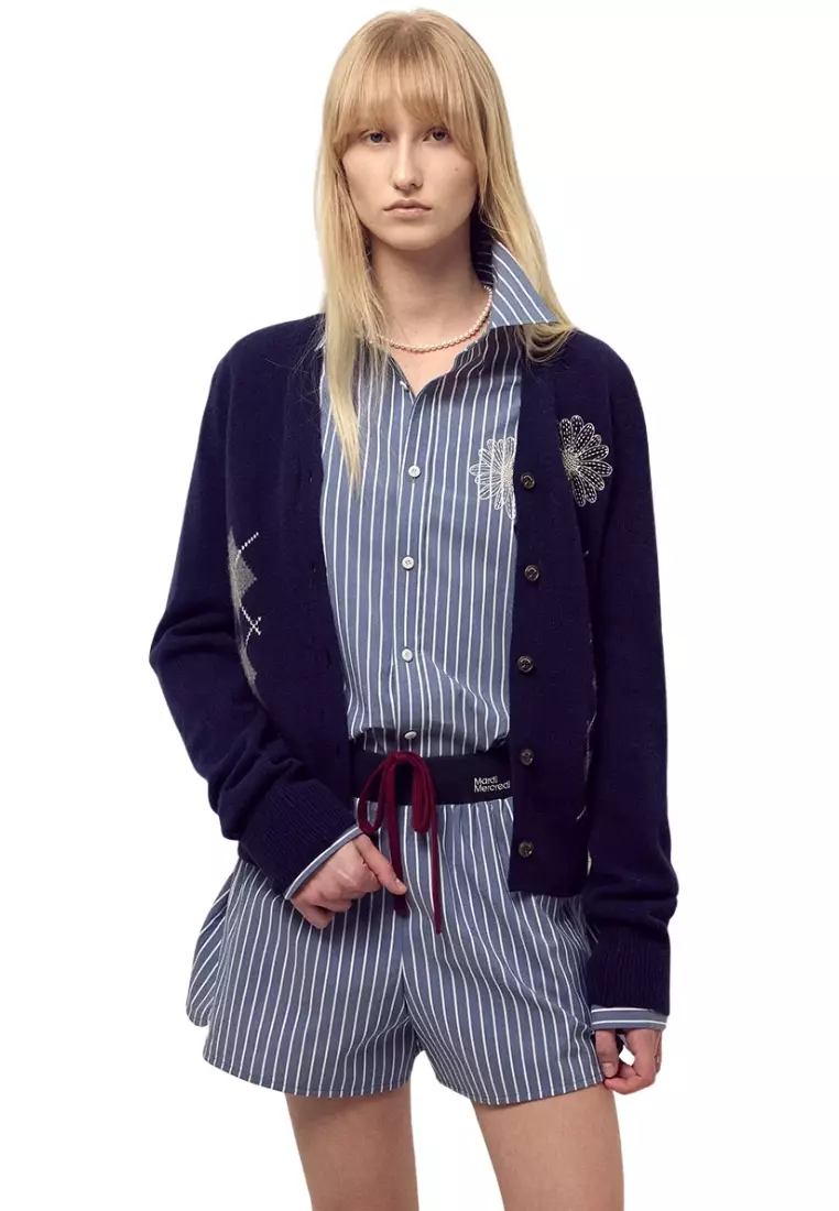 Cotton Shirt Stripe - Navy Ivory