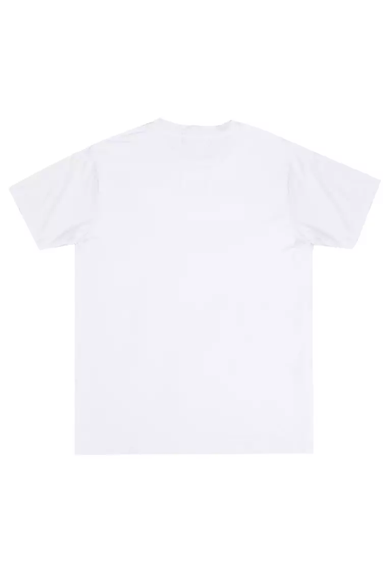 NTD63 Kaos Stretch Anti Kusut Gym Lycra Instadry "Lucky Cat" Putih