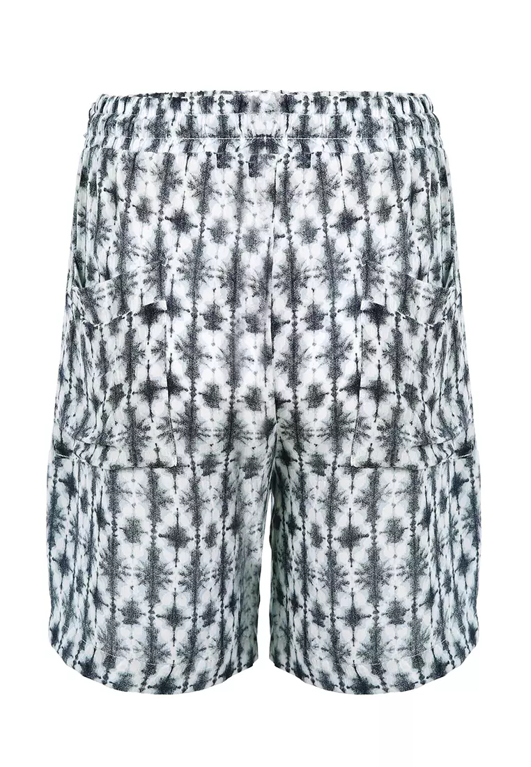 Black Print Comfy Drawstring shorts