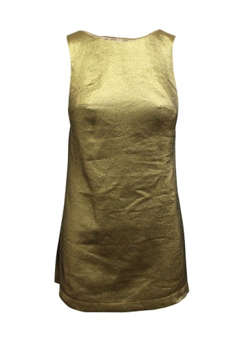 Reformation gold Pre-Loved reformation Golden Metallic Mini Dress with Open Back ADFDFAAC051BBBGS_1