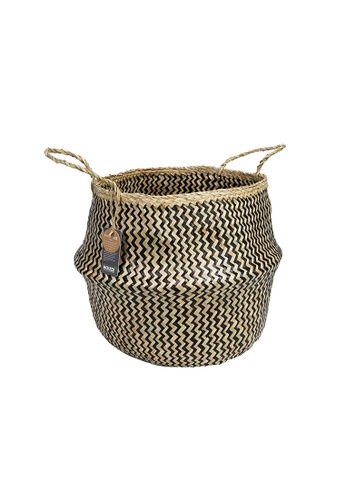 HOUZE ecoHOUZE Seagrass Plant Basket With Handles - Zigzag (Large) ECB90HL9BA3FE9GS_1