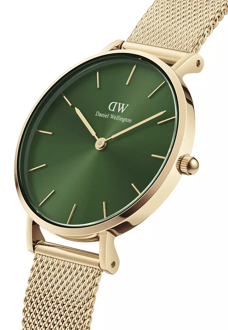 Petite Emeraldl 28mm Watch Green sunray dial Mesh strap Gold 女錶 女士手錶 Watch for women 丹尼爾惠靈頓