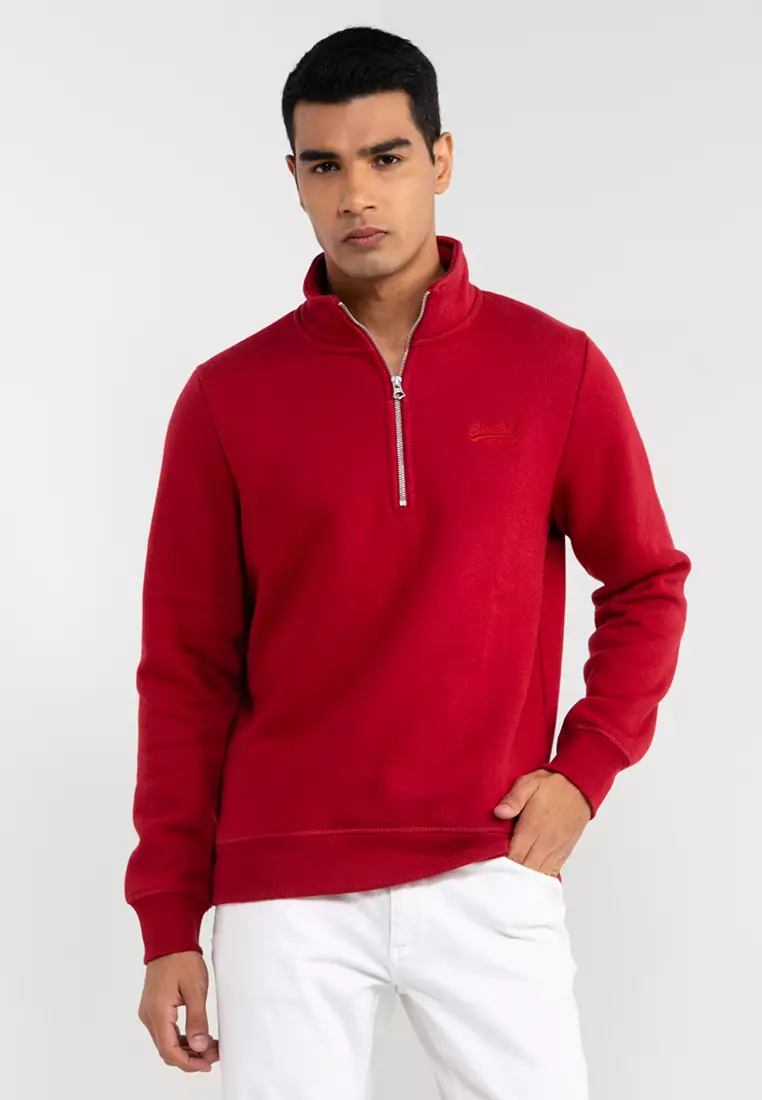 Red zip sweatshirt discount
