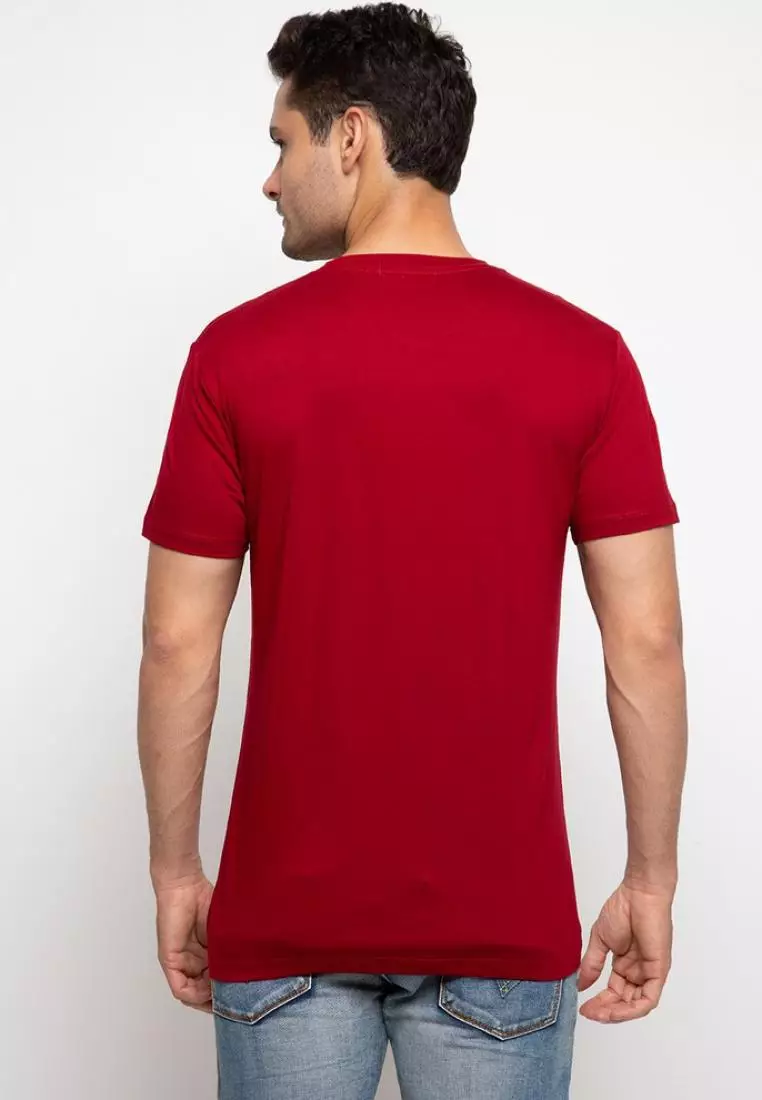 MTF85 Dj Rock Katakana Maroon Kaos Pria