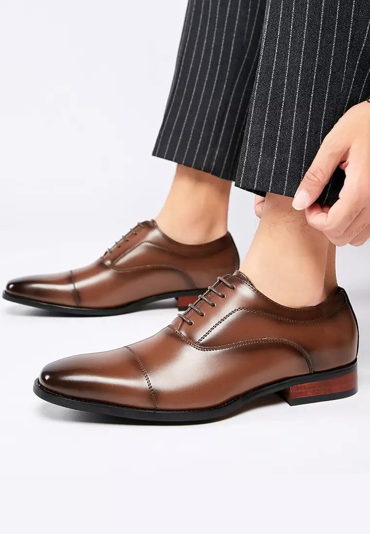 Leather Cap Toe Business Shoes KB888-1