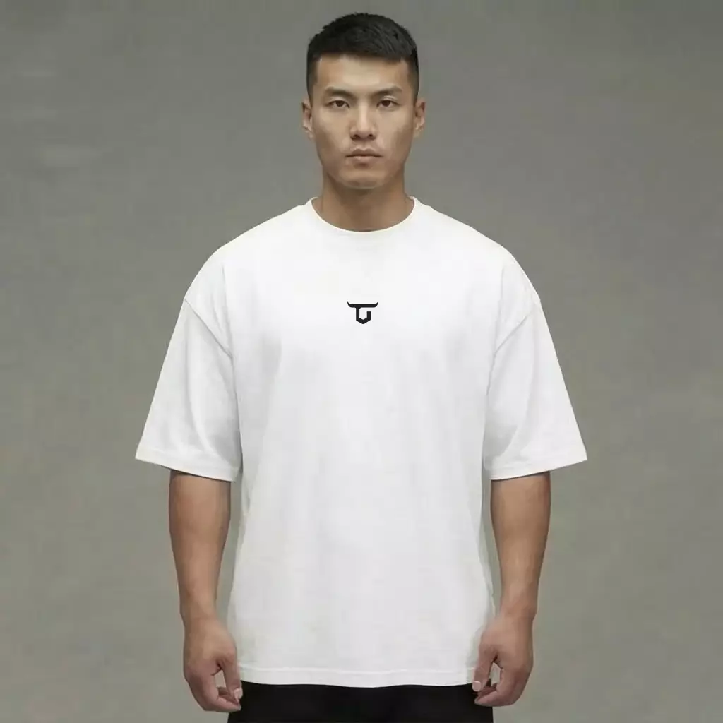 THIRDDAY Kaos Oversize Gym Kalcer Cotton Hybrid 240gsm "lift metal" putih MTZ60