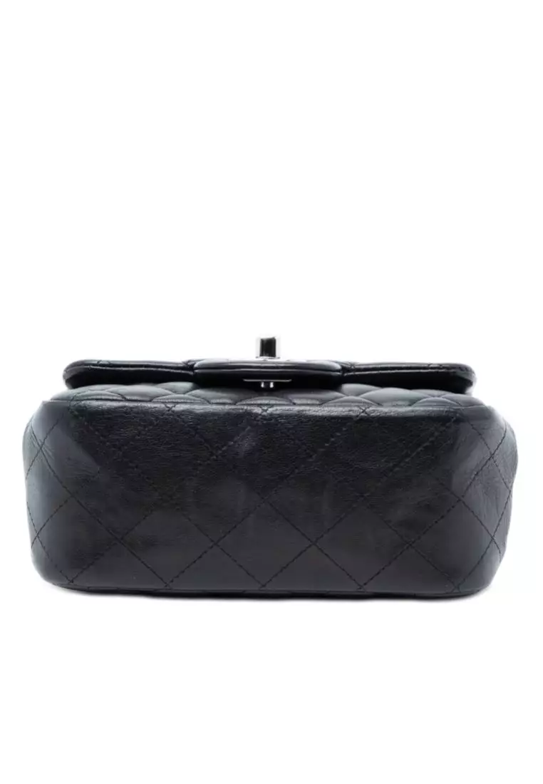 二手 Chanel 迷你方形經典小羊皮單翻蓋包