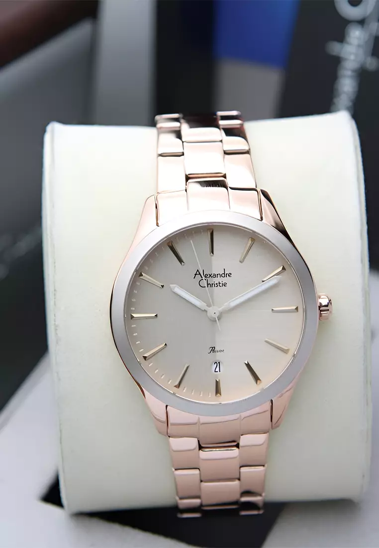 Jam Tangan Wanita Alexandre Christie Passion AC 2A90 LDBRGGR Grey Dial - Stainless Steel