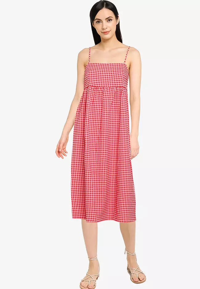 Mango pink hot sale tartan dress