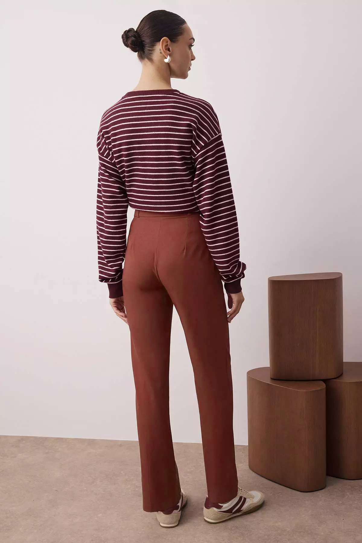 High Waist Straight Cut Trousers