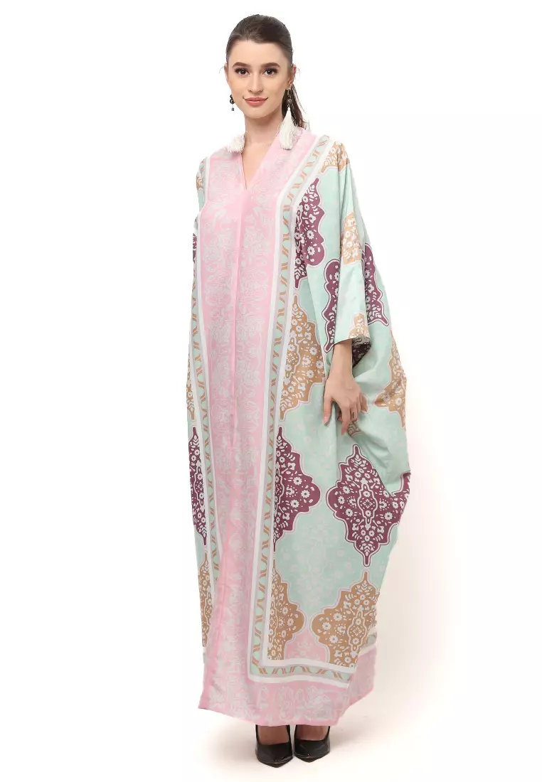 Kanzi Long Sleeve Monochrome Ethnic Kaftan