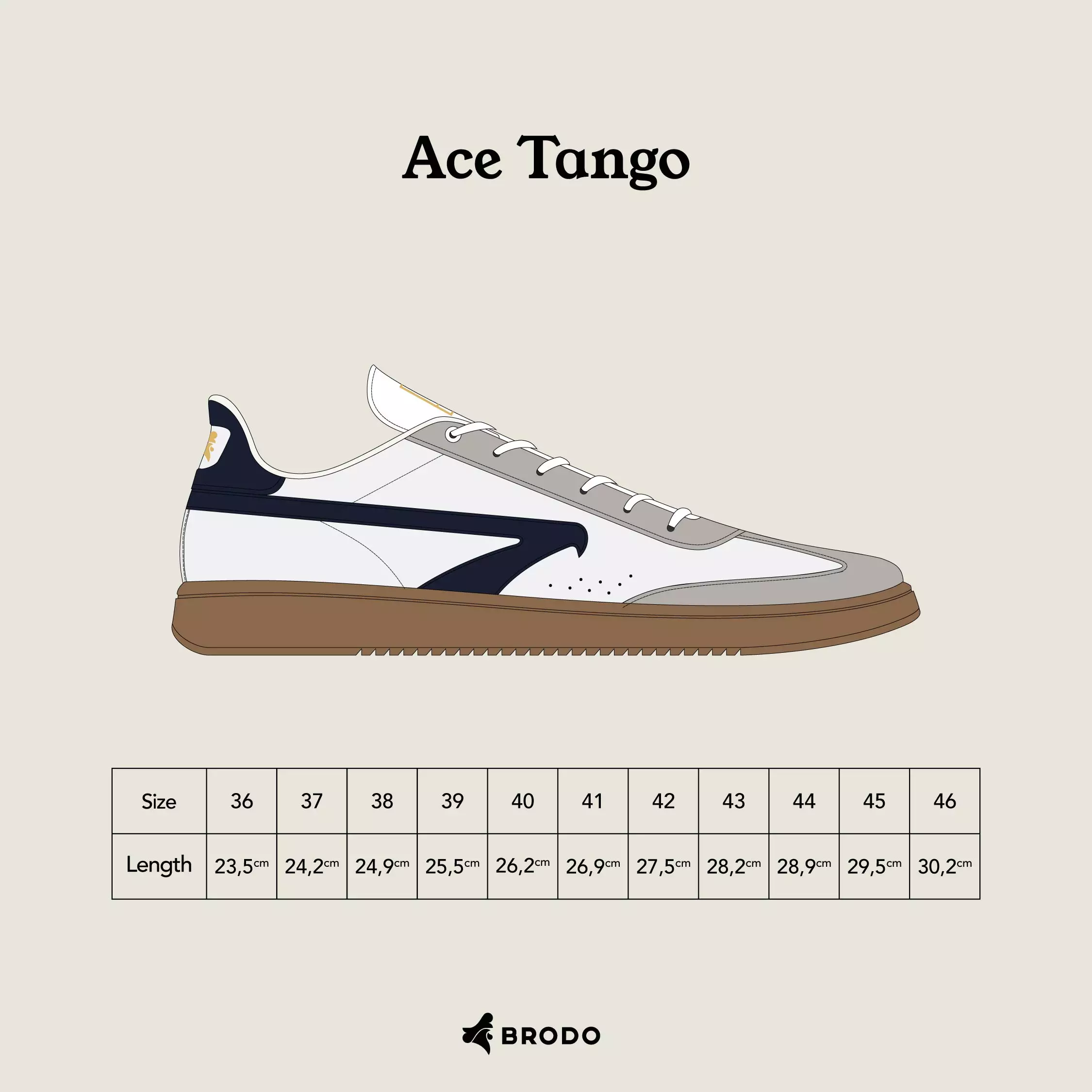 BRODO - Sneakers Ace Tango White Navy GS