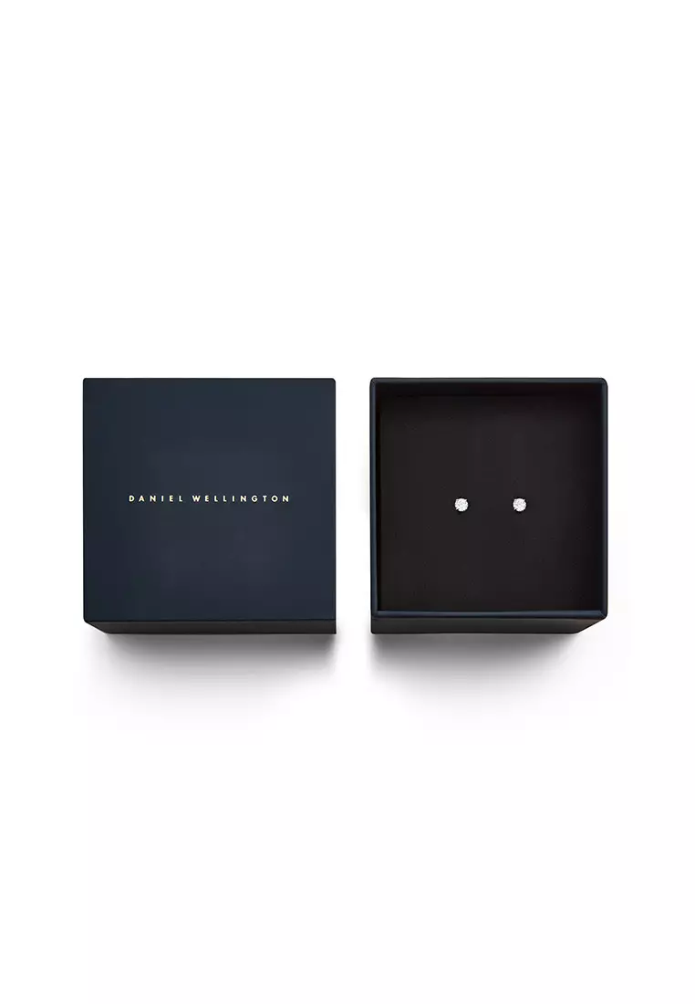 Mirelle Solitaire Stud Earring Silver - Unisex Earrings for women and men stainless steel crystal Earrings DW Official Authentic Original perempuan lelaki DW