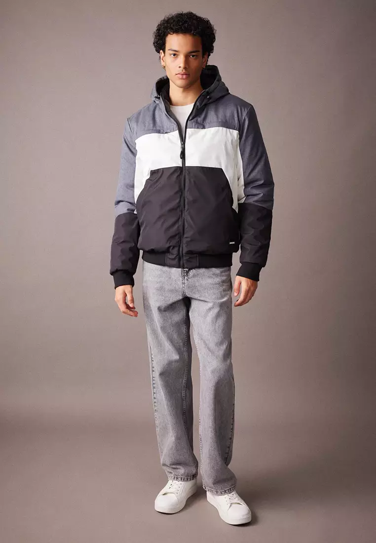 Color-Blocking Slim Jacket