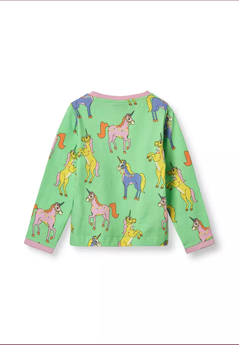 Long-sleeved top with unicorns