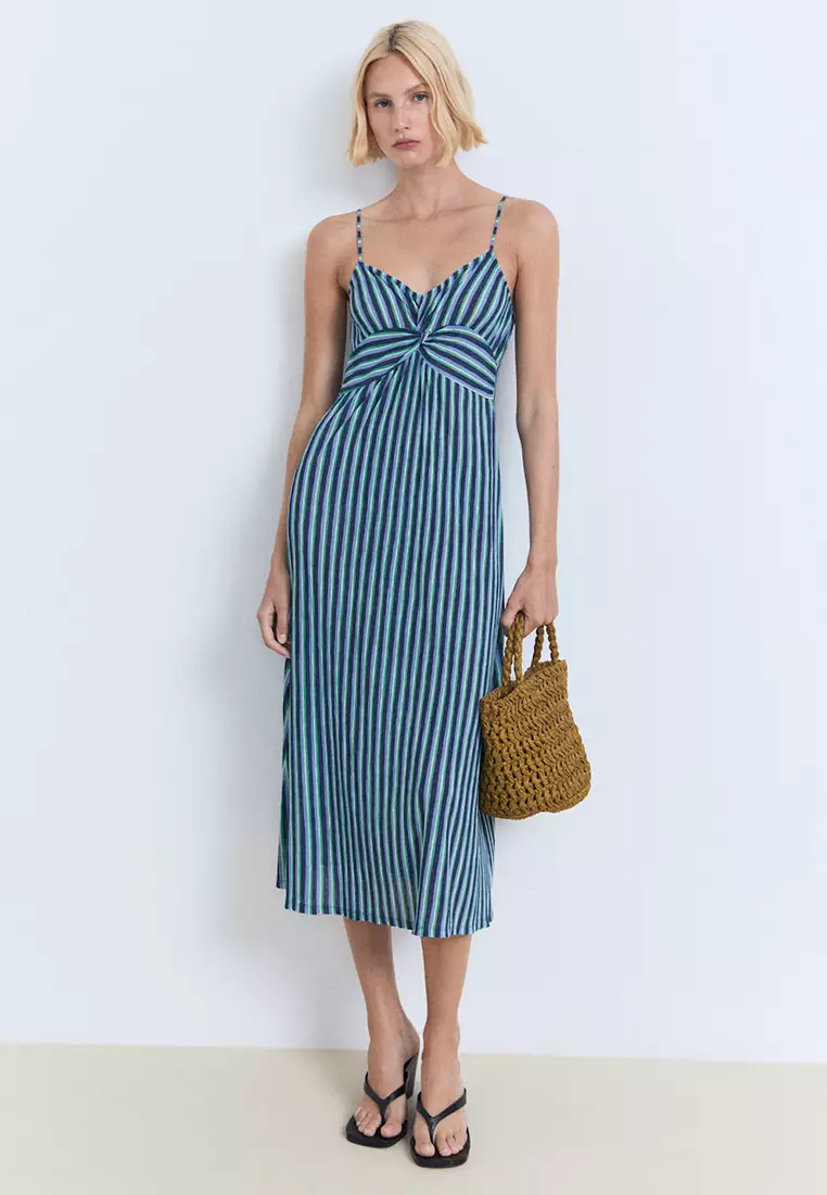 Striped Gathered Dress