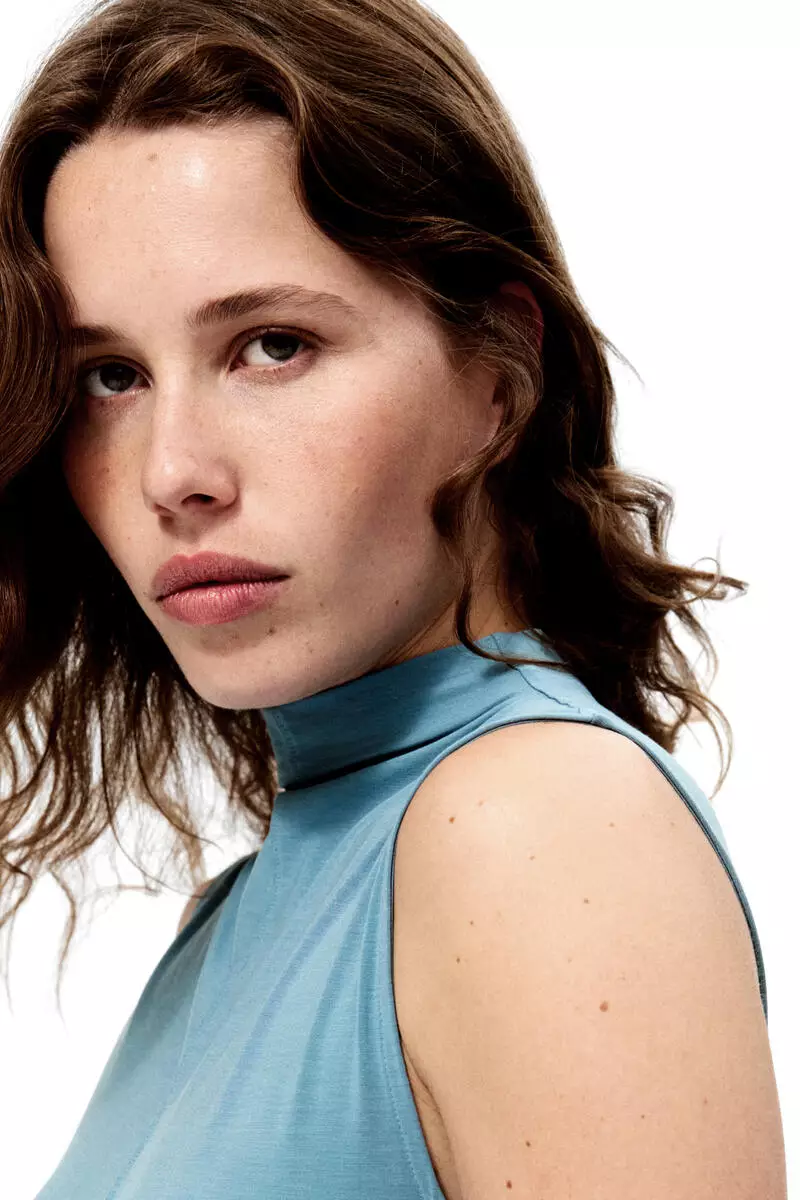 Modal-blend turtleneck top