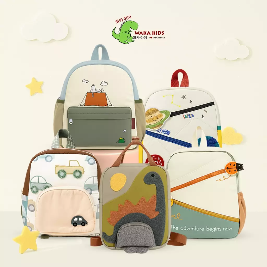 Wakakids Tas Ransel Anak Mini Backpack Sekolah Travelling Korean Style Motif Bee & Bug Venrz