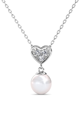 Her Jewellery silver Her Jewellery Pearl Heart Pendant with Premium Grade Crystals from Austria 17339ACDC7C5D3GS_1