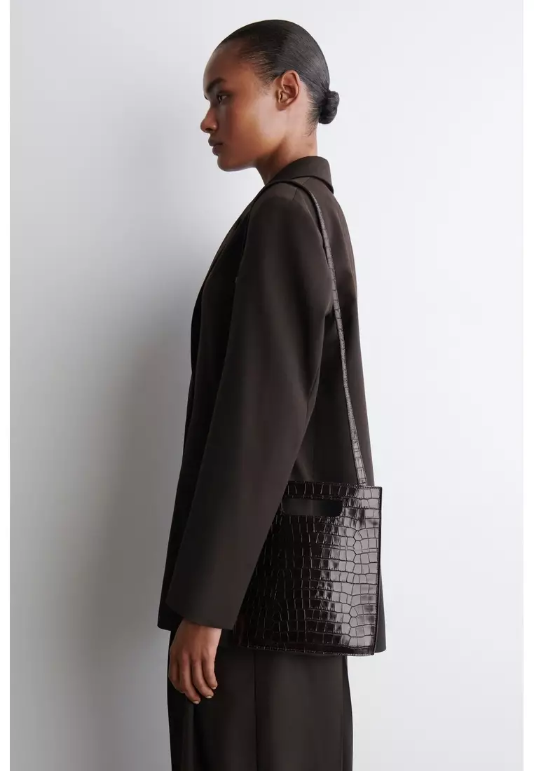 FOLIO MINI BAG - CROC-EMBOSSED LEATHER