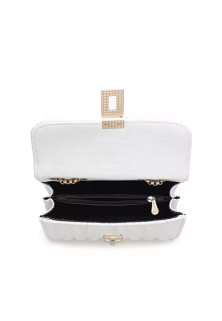 Chain Shoulder Bag / Sling Bag / Crossbody Bag (Tas Bahu Wanita / Tas Selempang Wanita) - Putih