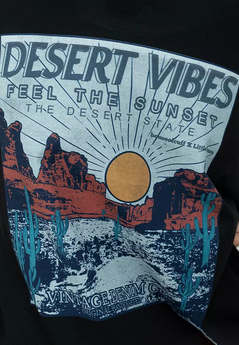 Kaos cotton combed lengan panjang wanita hitam houseofcuff desert