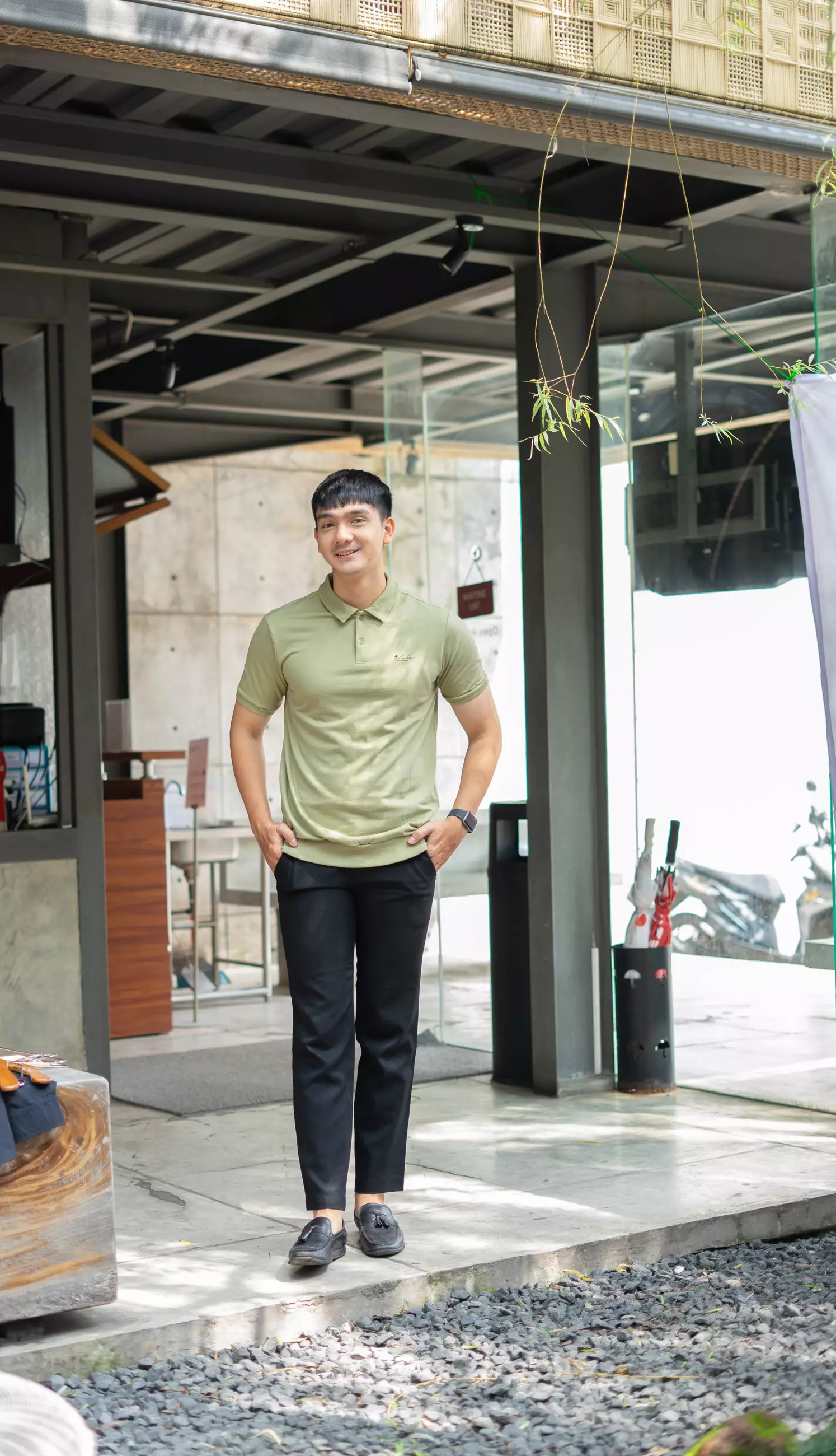 Kale HUGO Olive Green / Polo Shirt Lengan Pendek Pria