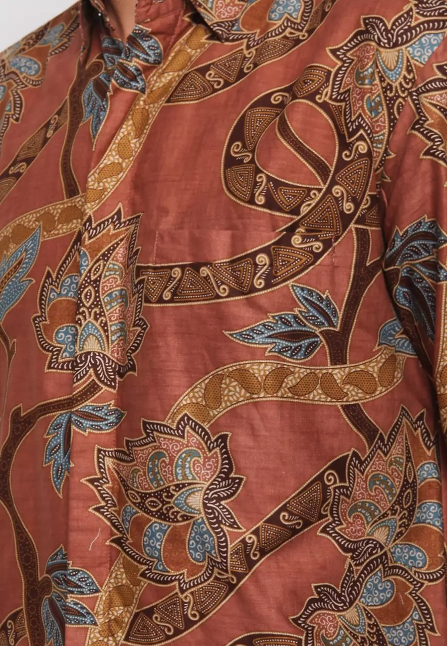 Kemeja Batik Pria Premium Slimfit Elegant Modern Lengan Panjang Rukma