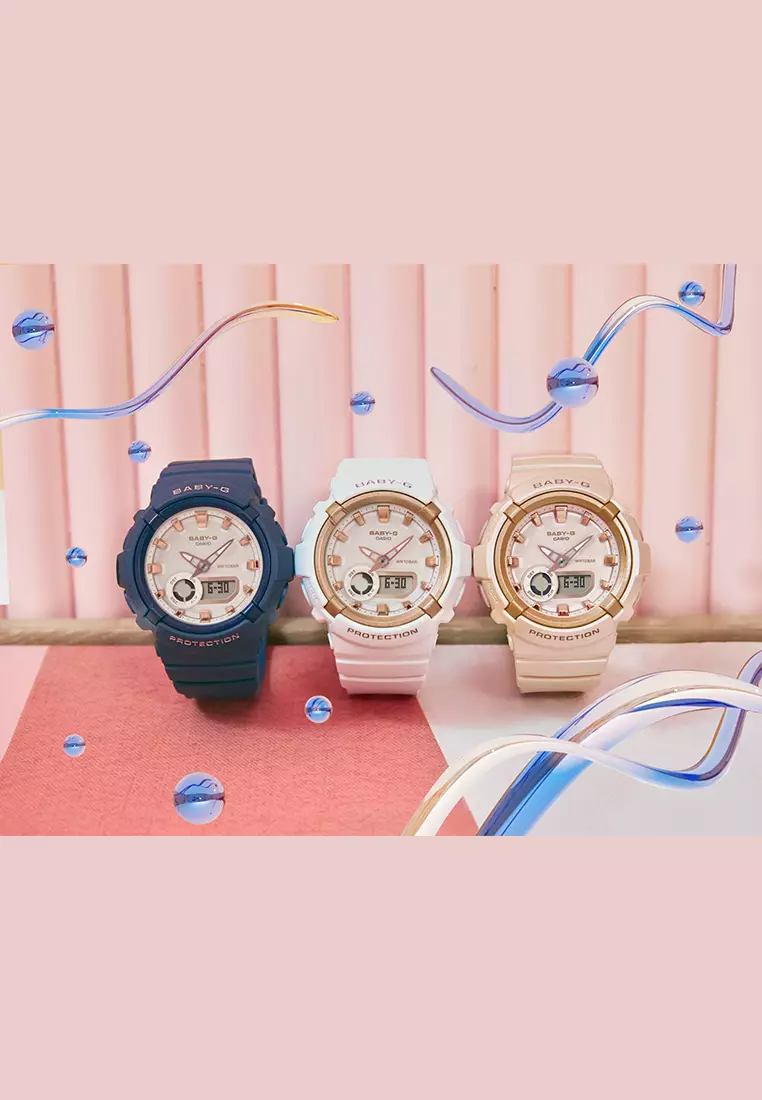 Casio Baby-G - Jam Tangan Analog Digital Wanita - Rosegold - Resin Strap - BGA-280BA-4A
