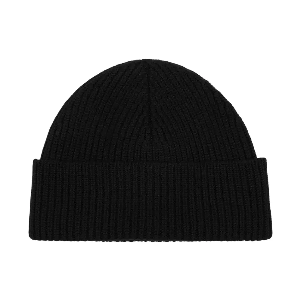 Red Ami De Coeur Felted Merino Wool Beanie Black