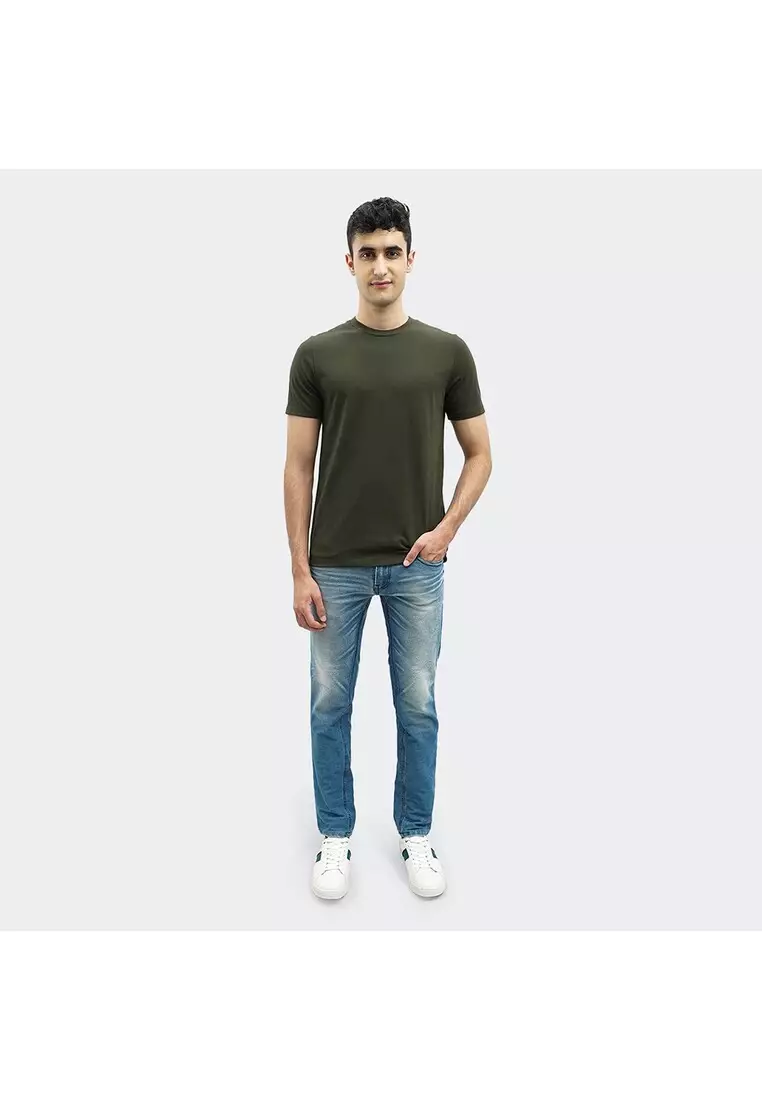 MANZONE Kaos Pria Lengan Pendek SLIM FIT Lava - Bestbuy-Olive