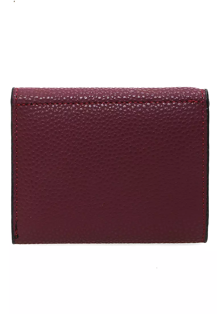 Fecesa Dompet Wanita Mini Wallet Purses Casual Large Storage Material Kulit Leather ORIGINAL - Maroon