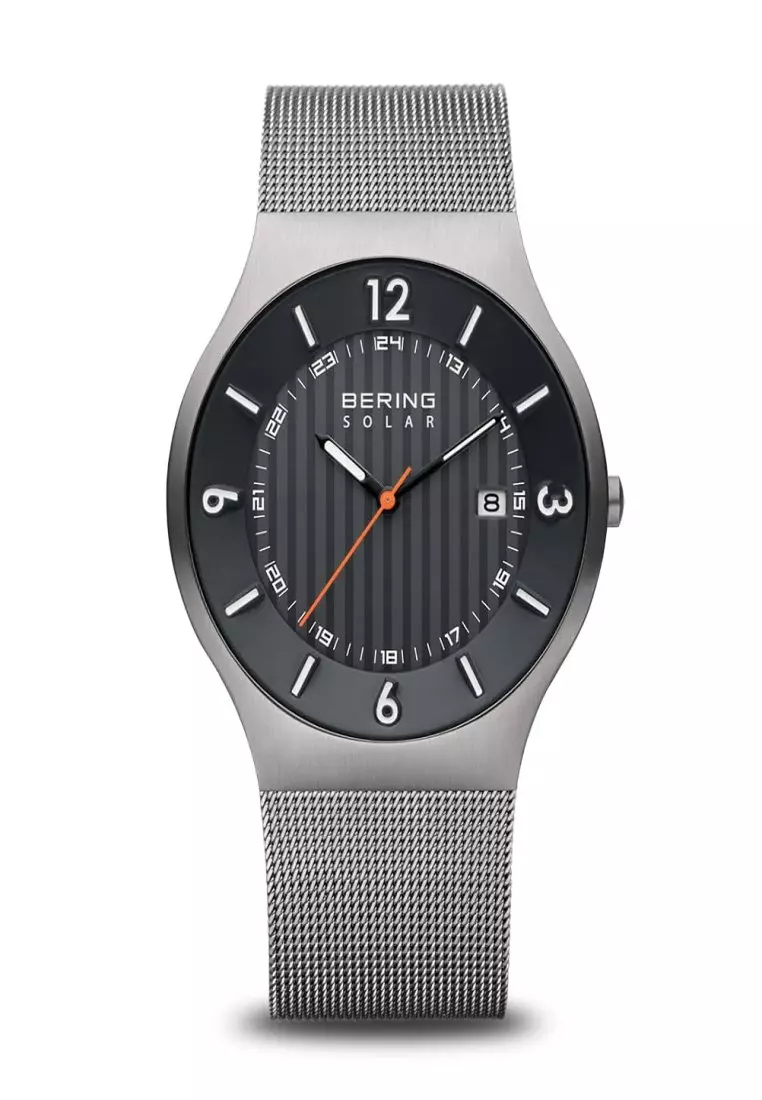 Buy Bering Time Men's Stainless Steel Solar Brushed Grey - 14440-079 ...