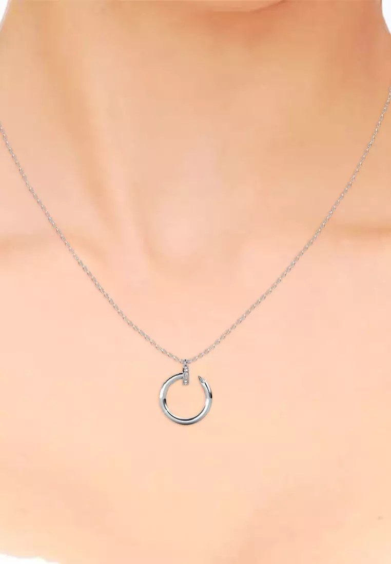 Nail Pendant WG - Kalung Crystal Swarovski by Her Jewellery