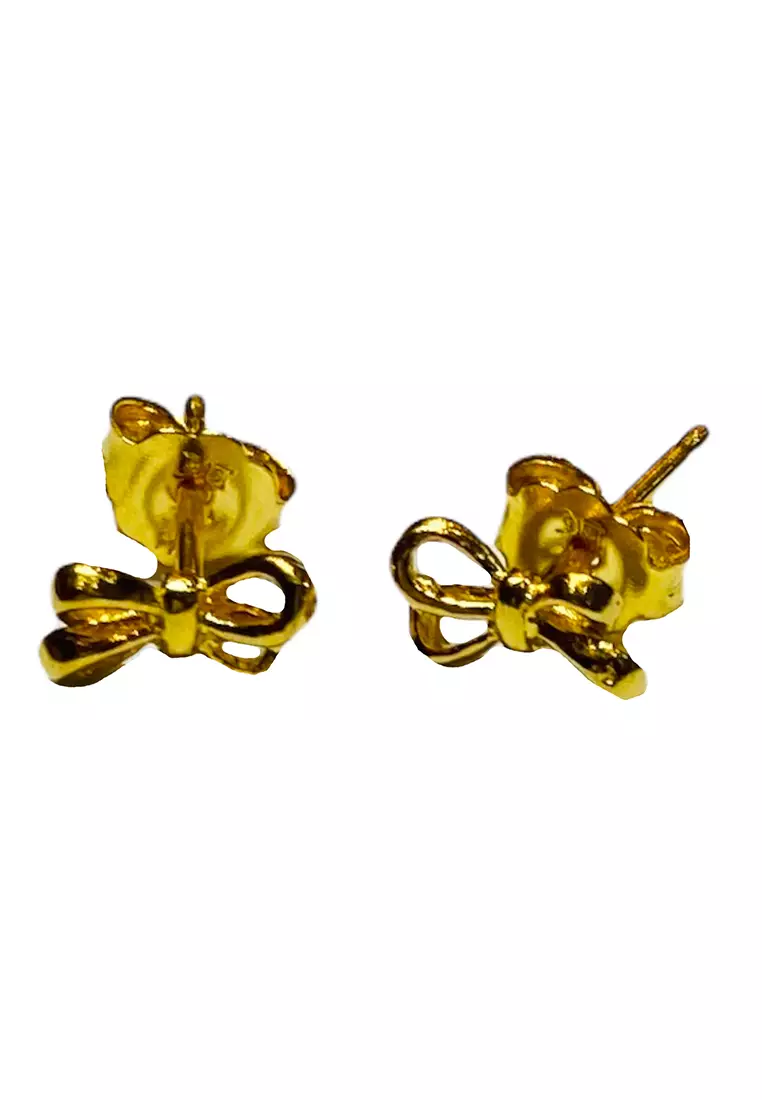 Gold sale ribbon earrings