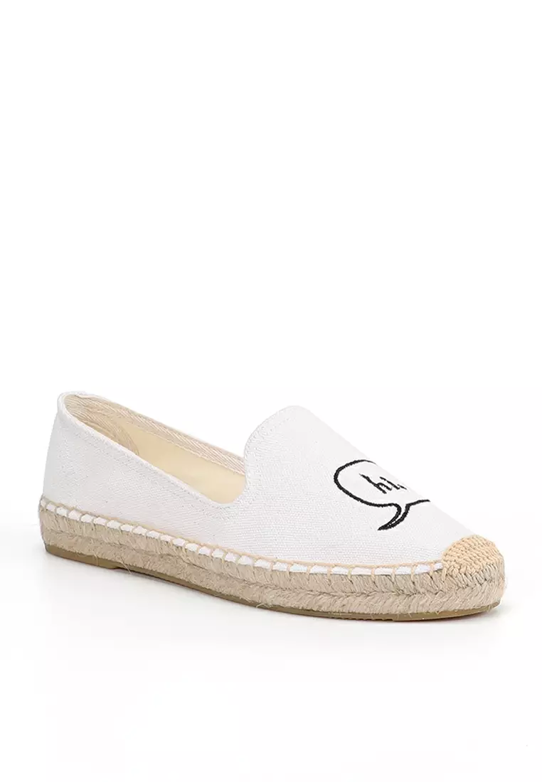 Platform Embroidery Linen Espadrilles HB6107