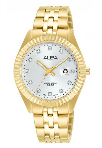 Jual Alba Jam Tangan Wanita Alba Original Ah7t46 Strap Stainless Steel Gold Original Zalora Indonesia