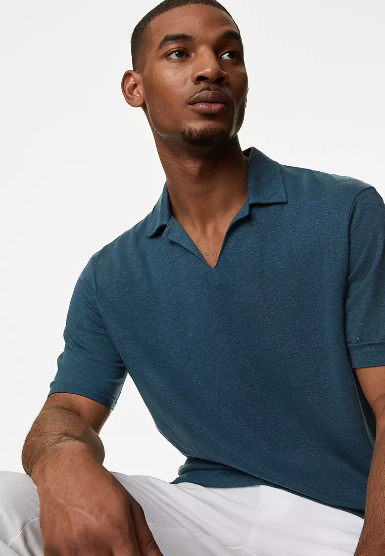 Pure Linen Polo Shirt