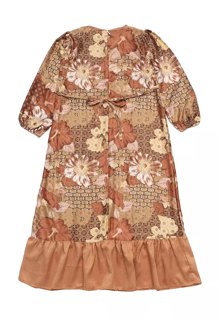 Baju Gamis Anak Perempuan Lentera Bunga Mocca - ADORABLE