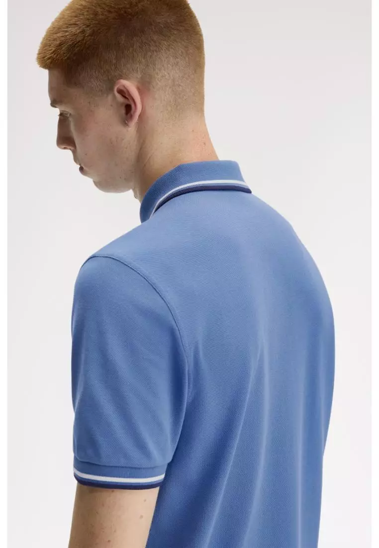 Fred Perry M3600 Twin Tipped Fred Perry Shirt (Ace Blue / Snow White / Tennis Blue)